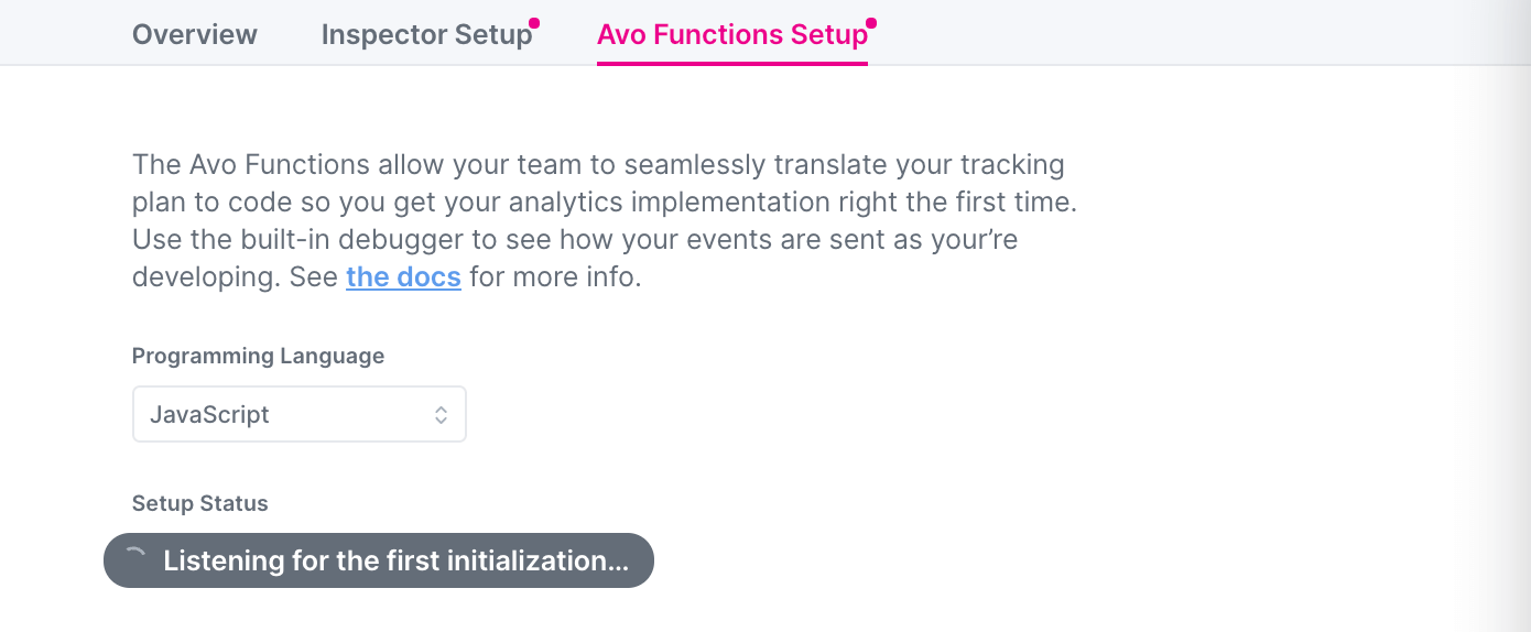Avo functions listening for the first initialization